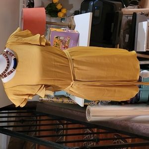 Naked Zebra - Yellow  Dress w/ Tie Waist -  Size Small